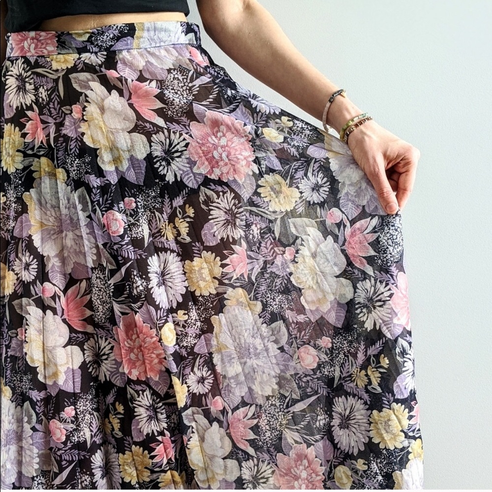 Vintage Sheer Floral Skirt, Size S